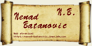Nenad Batanović vizit kartica